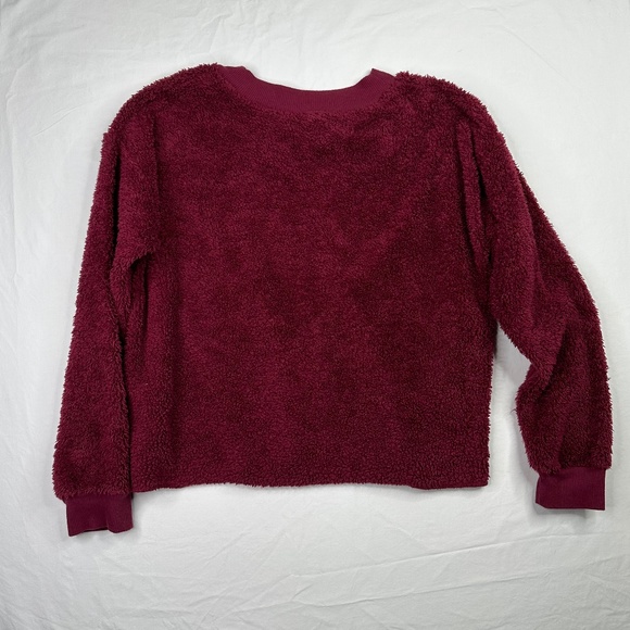 Harry Potter Hogwarts Faux Fur Sherpa Sleepwear Sweater Size L Burgundy - Picture 5 of 5